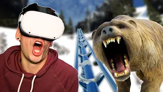 SCARY ROLLER COASTER BEAR ATTACK! (Epic Roller Coasters)