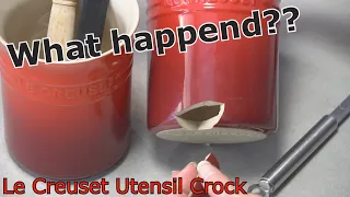 Le Creuset Utensil Crock Stoneware broken // UNBOXING, REVIEW