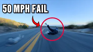 Extreme Longboarding Fail: 50 MPH Crash!