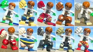 All Big-Fig Characters Perform Curt Connors Lizard Transform Animation in LEGO Marvel Super Heroes