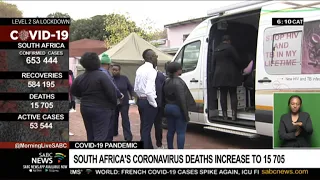 COVID-19 Pandemic | South Africa's coronavirus deaths increase to 15 705