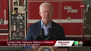 President Biden talks about fires and climate change after surveying Caldor Fire damage