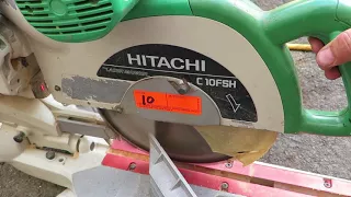 Lot 10 Hawaiian Rent All Tools Equipment Auction Hitachi C10FSH 10" Slide Compound Saw