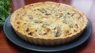Chicken and Mushroom Quiche Recipe /How to make tasty quiche/quick and easy recipe
