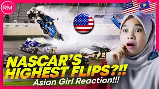 Asian Girl React To  Nascar's Highest Flips