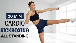 30 Min High Intense Fat Burn - Cardio Kickboxing | All Standing, All Levels, No Repeat, No Equipment