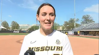 Full interview with Mizzou softball graduate student Hatti Moore after a series sweep over ...