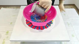 PSYCHEDELIC Colander Acrylic Pour: A Fun and Unique Way to Do Fluid Painting ONLY with 3 colors