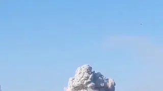 Su-24M of the Russian Air Force airstrike on rebel's warehouse in the vicinity of Sarjah in Idlib