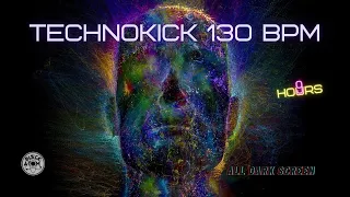 🎶 Technokick 130 BPM - Kick Drum Beats ⨀ 9 Hours - All Dark Screen ⨀