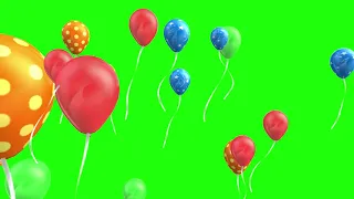 balloons green screen for birthday video's+download