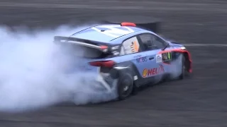 Dani Sordo CRAZY Warm Up + MASSIVE Burnout Backward Entry!