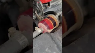 Severely clogged fuel filter collapsing on itself