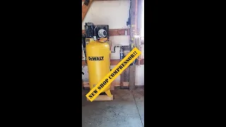 DeWalt 60 Gallon Air compressor. Purchase, install and 1st power up.