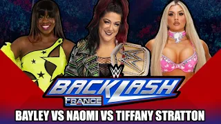 WWE Backlash 2024 - Bayley vs Tiffany Stratton vs Naomi - WWE Women's Championship (WWE 2K24)