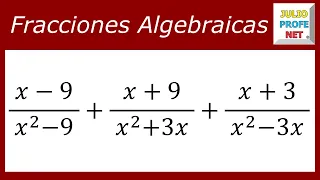 SUMAR FRACCIONES ALGEBRAICAS - Ejercicio 3