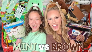 MINT 👗🧼 VS BROWN 🧸🍪 TARGET SHOPPING CHALLENGE (UNEXPECTED TURN) 😱🤔