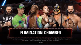 CENA VS ROCK VS KOFI VS MYSTERIO VS ROMEN VS MCINTYRE ll ELIMINATION CHAMBER ll WWE 2K22 #wwe #2k22