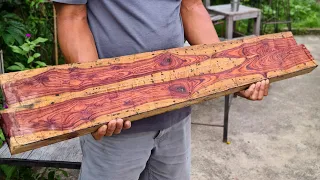 The Beauty of Rosewood , Cutting Wood With a Handsaw