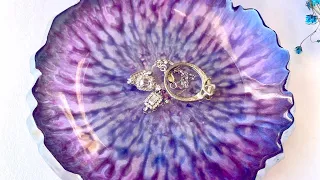 Beautiful Purple Resin Trinket Bowl