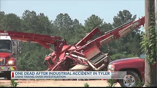 1 man dead after concrete pump truck collapse off I-20