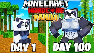 I Survived 100 DAYS as a PANDA in a HARDCORE Minecraft!