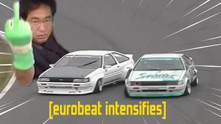 tsuchiya keiichi ae86 battle with eurobeat