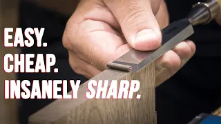 How To Sharpen A Chisel Incredibly Sharp For $25 / Scary Sharp Sharpening Method For Chisels