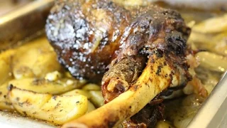 Roasted Leg of Lamb with Potatoes/ Greek Style