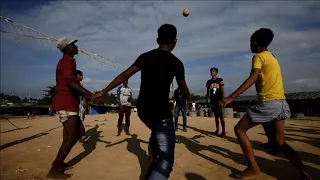 Ball game brings rare joy to Rohingya refugee boys