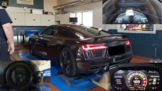 Insane Dyno/Prüfstand Audi R8 V10 Plus Sound, Extrem acceleration, Revs V10 Sound, 630PS 590NM