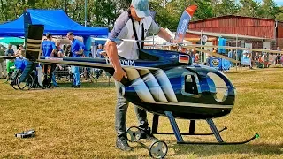 STUNNING GIGANTIC XXXL RC HUGHES-500 SCALE MODEL ELECTRIC HELICOPTER FLIGHT DEMONSTRATION