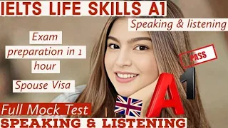 Life Skills A1 IELTS UKVI Spouse Visa Test||Speaking & Listening|| Recent Topics Phase 1A Test 2024