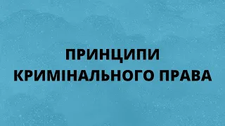 Принципи кримінального права