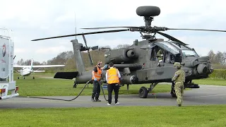 Apache Helicopter fulling up at Barton Airport