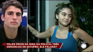 Felipe Prior se pronuncia após ser acusado de estupro e Bacci tenta falar com ele ao vivo