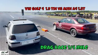 VW GOLF 4  1.9 TDI vs AUDI A4 1.8T drag race 1/4 mile 🚦🚗 - 4K UHD