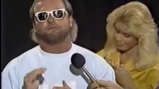 Cute Missy Hyatt Monkeyshines During Eddie Gilbert Promo (1988) Classic Memphis Wrestling