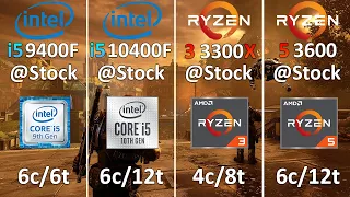 Core i5-9400F vs Core i5-10400F vs Ryzen 3 3300X vs Ryzen 5 3600 - Test in 10 Games 1080p and 1440p