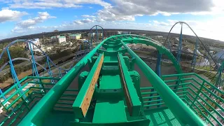 KRAKEN Floorless Roller Coaster, POV - SeaWorld Orlando