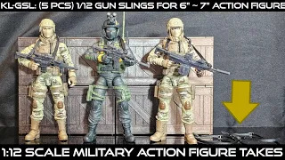 12:12 Scale Military Action Figure Takes: KL-GSL: (5 pcs) 1/12 gun slings for 6" ~ 7" Action Figures
