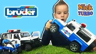 ПОЛИЦЕЙСКАЯ МАШИНА Брудер. ВНЕДОРОЖНИК Land Rover ПОГОНЯ Обзор игрушки с Nick TURBO BRUDERTOYS