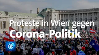 Corona-Proteste in Wien und Rotterdam