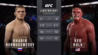 Khabib vs. Red Hulk (EA Sports UFC 2) - Champion Fight ☝️🦅