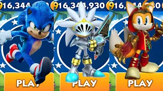 Sonic Dash - Movie sonic vs Sir galahad vs Dragonclaw Tails - All Characters Unlocked - Gameplay