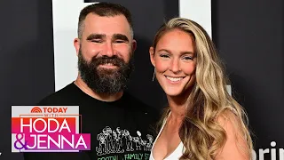 Jason Kelce sends love to his wife, Kylie, during retirement speech