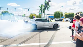 BEST EXITS, BURNOUTS, DRIFTS, COPS, FUNNY MOMENTS at Cars and Coffee PALM BEACH