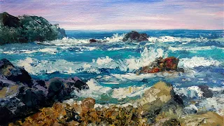DEMO 1 | Acrylic Painting methods and techniques, Seascape Painting