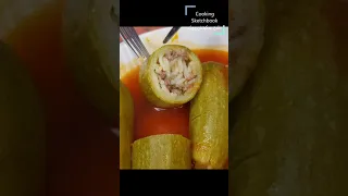 super tasty stuffed zucchini recipe ألذ خلطة هتجربوها لمحشي الكوسا #shorts #SHORTS#cookingsketchbook