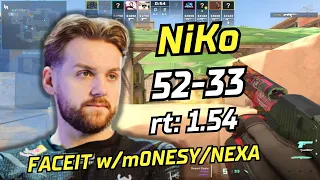 🔥NiKo 52Kills w/m0NESY/NEXA (mirage) | FACEIT Ranked | Feb 4, 2024 #cs2 #pov #demo